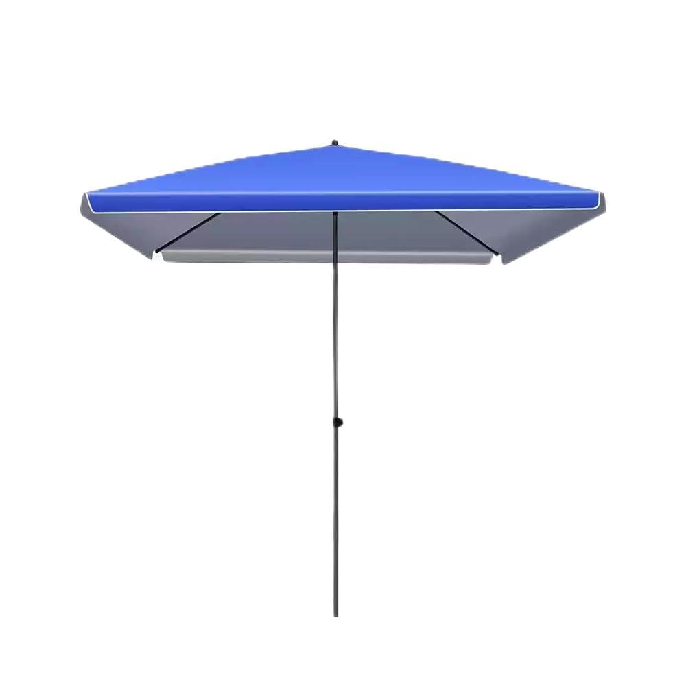 Zewnętrzny parasol ogrodowy przenośny kwadratowy UV 50+ wodoodporny 220 x 180 cm niebieska stalowa rama ogród targ plaża