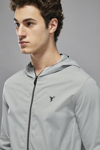Image of TECHNOSPORT Men's Regular Fit Jacket with Zip Pockets, TS FLEXI Lightweight Windproof Quick Dry Full Sleeve Jacket for Gym Running and Travel