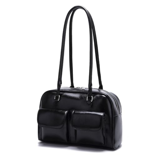 [LALOOVEA] トートバッグ レディース 可愛い 肩掛け鞄 大容量 ハンドバッグ パテント合皮 人気 通勤 通学 人気 ツーウェイジッパー開閉式