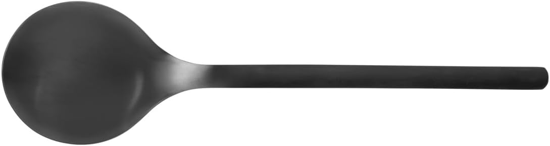 WENKO Nagy Salad Servers, Set of 2, Salad Fork and Serving Spoon Made of High-Quality Stainless Steel with Matte Finish, Extra Large Holding Surface, Black Outdoor Kitchen Accessories, 29 x 7.5 x 0.35