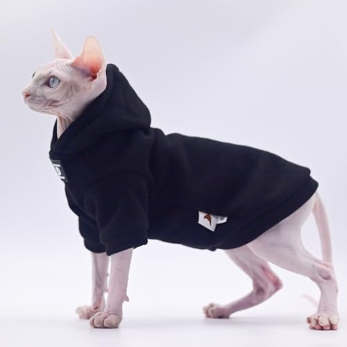 Hairless Cat Clothes Warm with Fleece Soft Winter Cat Apparel for Sphynx Cats, Devon Rex Cats,Cornish Cats (XX-Large) - Image 5