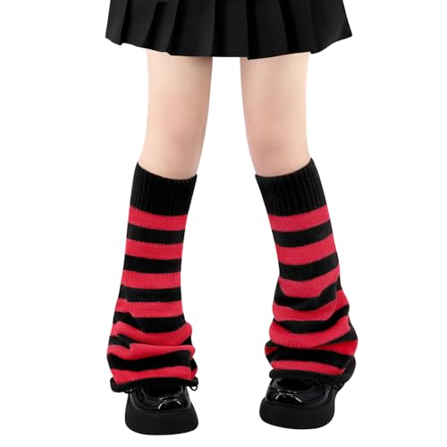 Sarfel Goth Leg Warmers for Women Red Leg Warmers Y2K Leg Warmer for Girls Gyaru Harajuku Fashion Goth Accessories for Women
