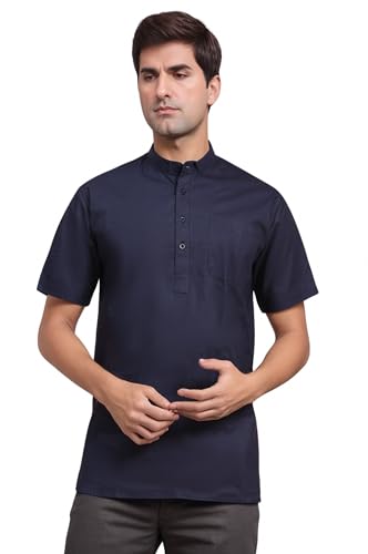 Image of SKAVIJ Men's Cotton Tunic Casual Short Kurta Top Regular Fit