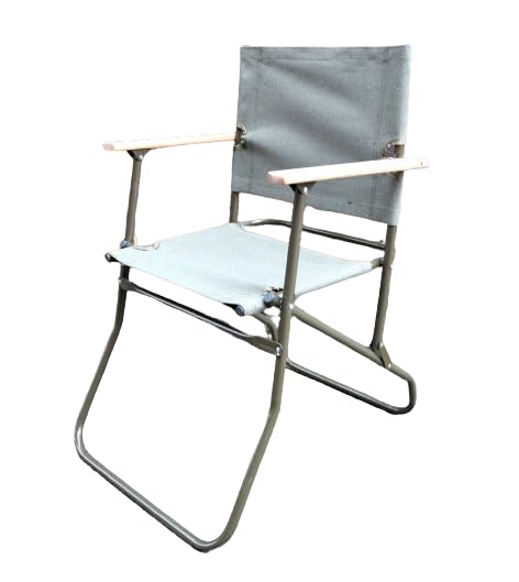 British Army Camping Folding Chair Camping Outdoor Seat - Canvas Seat Lightweight Compact & Comfortable - Heavy Duty Metal Frame - Portable Chair for Outdoor