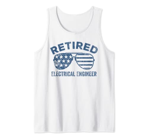 Funny retirement design vintage sunglasses usa flag men dad canotta