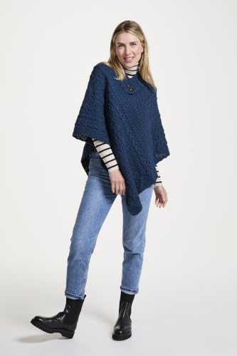 Image of Irish 100% Merino Wool Poncho for Women Made in Ireland
