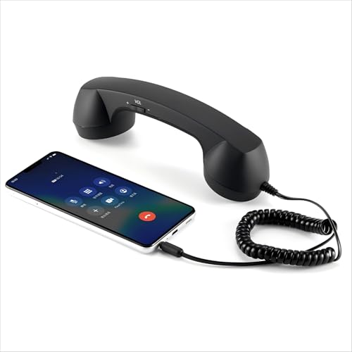 Ouitble Auriculares retro de 3,5 mm para teléfono móvil, receptor antiradiación, receptor de llamadas con cable con micrófono para smartphones y PC