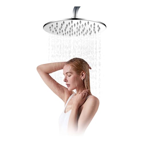Regendusche duschkopf aus edelstahl, Dusche Kopfbrause, Edelstahl Dusche Kopfbrause, Edelstahl Duschkopf, Verstellbarer Regendusche,7.5 Zoll, 360° verstellbarer Wasserfluss, mit Anti-Kalk-Silikondüse