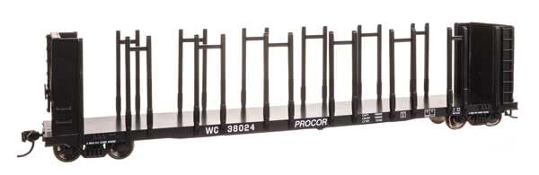 Walthers Mainline 910-50821 HO Scale 63' Pulpwood Flatcar - Ready to Run - Wisconsin Central #38024