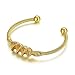 YOHAX Hip Hop Bracelet Fashion Open Stainless Steel Bracelet Simple Hip Hop Men's and Women's Bracelet (golden, geometry)