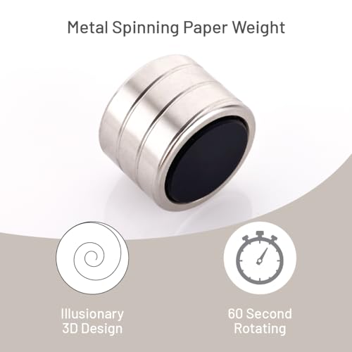 Image of ZAHEPA Geometric Flow Metal Paperweight for Office Table, Spinning Paper Weight, Stress Relief Gadget, Paper Holder, Office Desk Decor & Showpiece, Gift for Professionals & Students