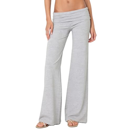 FOMOYUU Lounge Yoga Pants for Women Fold Over Low Waist...