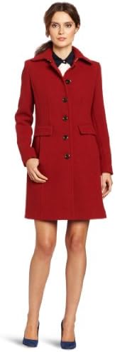 calvin klein red wool coat