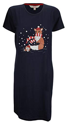 Forever Dreaming - Camisón de punto de algodón para mujer Azul Zorro marino. 44/46 ES