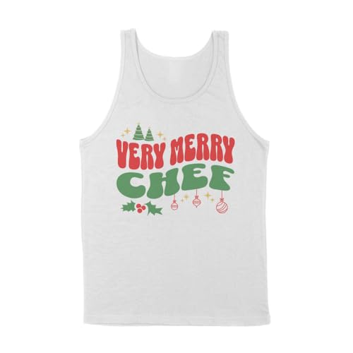 Very Merry Chef Tank Top Unisex Large White