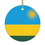 WINHGA Flagge von Ruanda, Weihnachtsdekoration, Keramik, r&, Innendekoration, Geschenk, 7,4 cm