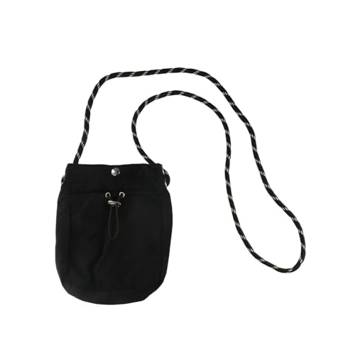 Nylon Drawstring Crossbody Bag Hanging Neck Bag, Soft Nylon Couple Shoulder Bag Sling Bag Handbag