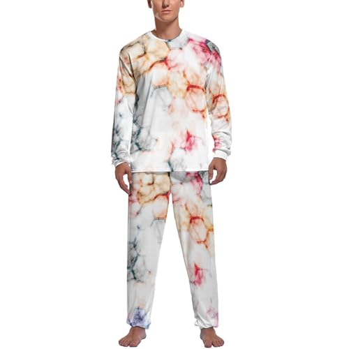 Pyjama homme haut et bas marbre à manches longues pour des nuits confortables au chaud