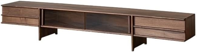 Cabinet 200cm Walnut Solid Wood Entertainment Cabinet, Suitable for Living Room Hotel Terrace Hall Modern TV Cabinet(200cm)