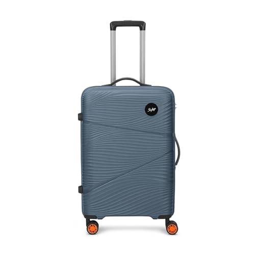 Image of Skybags Swirl Check-in Trolley Bag 65cm | Medium Hard Luggage | 8 Wheels Suitcase for Travel | 3-Digit Combination Lock with Anti-Theft Zipper | Polypropylene | 3 Years Warranty - Unisex (Blue)