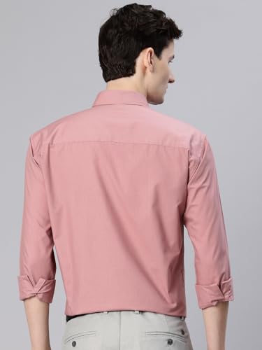 Image of Majestic Man Men's Solid Cotton Blend Wrinkle-Resistant Slim Fit Easy-Iron Formal & Office Wear