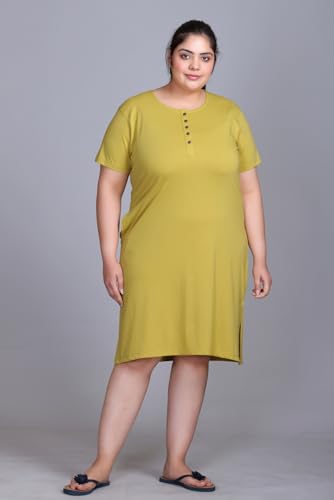 Image of In Love Women's Cotton Plus Size Nighty Chemise | Easy cotton chemise for nightwear and lounge comfort