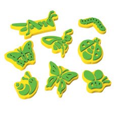 Constructive Playthings Jumbo Ink Bug Stampers Set of 8 Sizes 2" to 6" for Ages 4 Years and Up