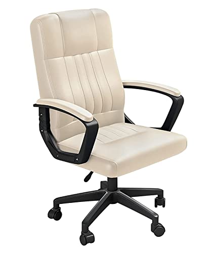 DANNMPX Silla de Oficina Silla Ergonómica De Computadora para El Hogar Giratoria 360 ​​​​° Personal Oficina 30 ° Fácil Adecuado para Estudio Dormitorio Office Chair(White)