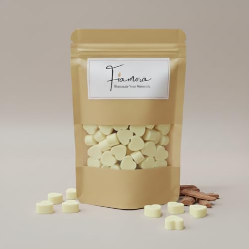 Image of Wax Melts | Organic Soy Wax | Essential Oil Infused | Sandalwood Fragrance | Heart Shape Aroma Melts | Calm Room Freshener | Safe Smoke-Free Scent | 80 GMS