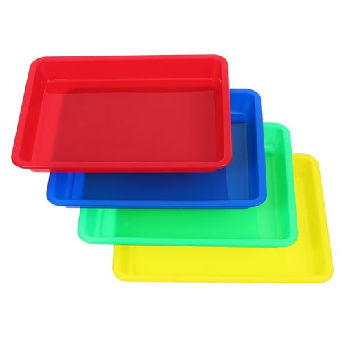 COOPHYA 4 Bandejas De Almacenamiento para Educación Temprana, Bandejas para Niños, Bandejas De Arte, Bandejas De Desayuno, Bandejas De Plástico para El Aula, Suministros para El Aula para