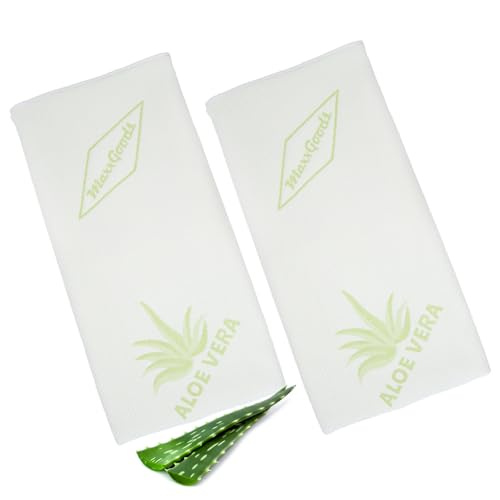MaxxGoods NEU 2X Aloe Vera Kissenbezug 42x70cm für Nackenstützkissen - Hypoallergen, Hautfreundlich, Atmungsaktiv & Pflegeleicht...