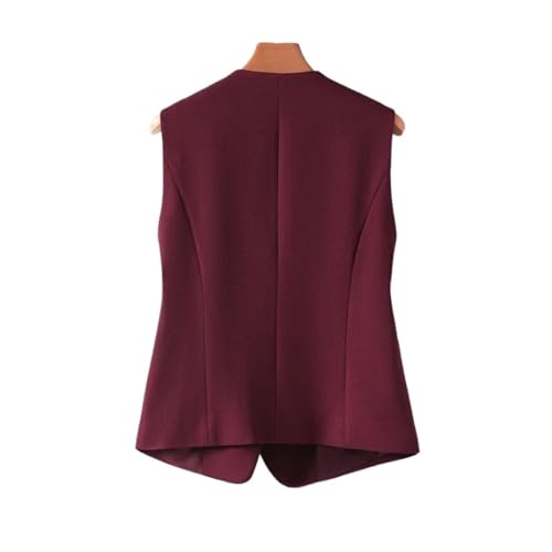 Women's Vest Sleeveless Suit Jacket V-neck Diagonal Buckle Work Office Suit Vest Top3