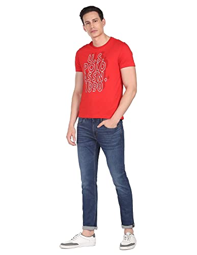 Image of U.S. POLO ASSN. Regular Men's Tshirts (UDTSHS0128 Red S)