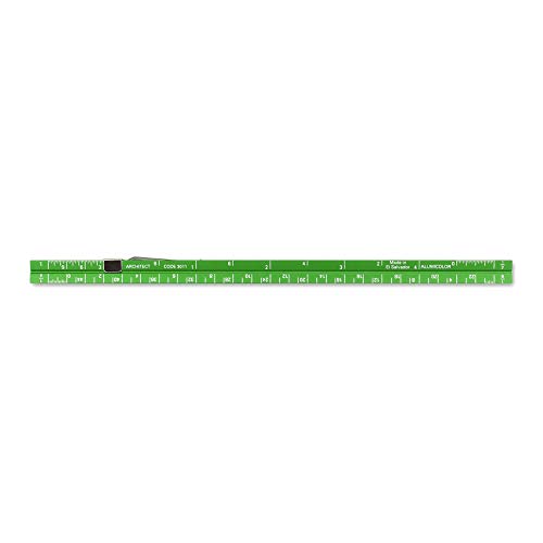 Image of Alumicolor Aluminum Architect Pocket Scale With Clip, 6IN, Green