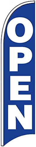 4 Less Co OPEN - Windless Swooper Flag Feather Banner Sign 2.5x11.5 ft Tall (Flag Only) bb