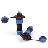 MEWWVJDS SP13 Flange Type Waterproof Socket Electrical Cable Wire Outdoor IP68 Industrial Connectors Male Female(SP13-6F)