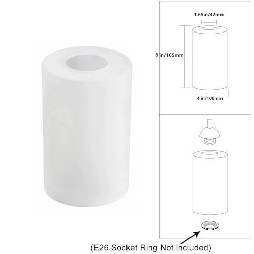 Image of SINOMAN Frosted Glass Lamp Shade Globe White Matte Cylinder for Pendant Lights, Hanging Lamps, Chandeliers, Wall Sconces & Ceiling Fixtures | Modern Frosted Glass Light Shade Home Lighting