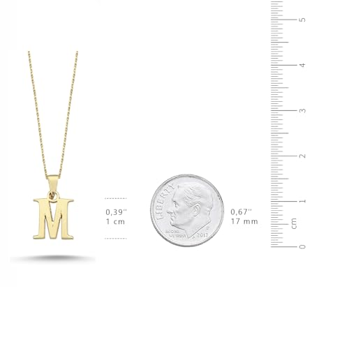100% 14k Real Gold Necklace for Women | Dainty Charm Alphabet Name Letter Initial Necklaces for Women | Custom Pendant Jewelry for Her | Birthday Gifts for Women & Girls | 18''3