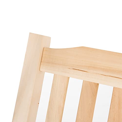 Outsunny Banco Columpio de Madera de 2 Plazas Banco Balancín Colgante con Reposabrazos Cadenas Ajustables y Diseño Listones Carga 200 kg para Jardín Terraza Balcón 117x69x60 cm Natural - imagen 9