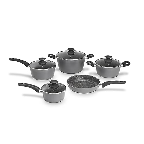 Jogo de Panelas 5 Peças Ceramic Life Optima com Fundo de Indução Brinox - Cinza