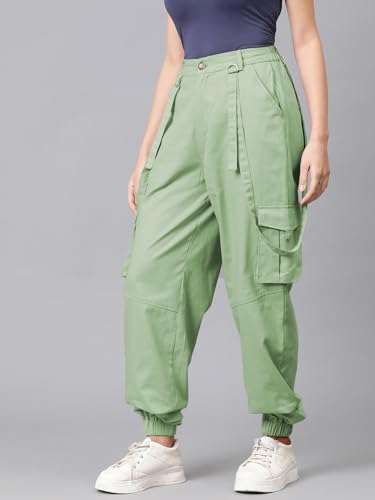 Image of KOTTY Women's High Rise Relaxed || Straight || Joggers Fit Cargo's for Pants || Trousers