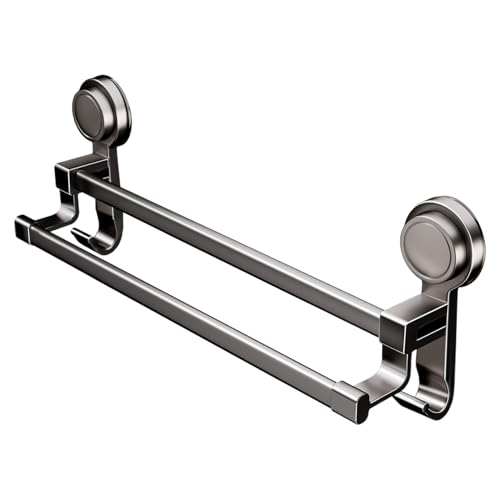 Towel Rack A - Towel Rail Without Drilling - Wall Mounted Bipolar Bar, Stainless Steel Bathroom Storage Rack for Apartment Home Bathroom Shower Glass Mirror Tiles Door