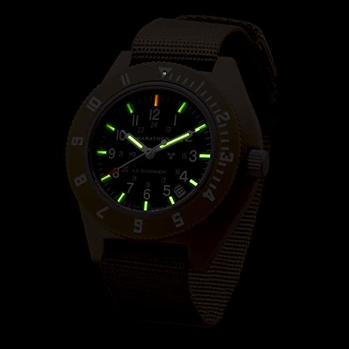 Marathon 41Mm Pilot's Navigator With Date, Tritium, Sapphire Crystal, Steel Crown, Battery Hatch, Eta F06 Quartz Movement, Swiss Made, Military Issue (No Government Markings, Desert Tan) #TOP2