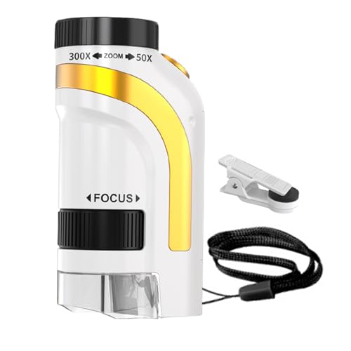 Microscopio para Niños | 50x-300x Juegos Científicos Educativos Compactos - Microscopio Digital Portátil De Bolsillo | para Niños Y Niñas, Navidad, Año Nuevo, Cumpleaños, Aula Y Exterior