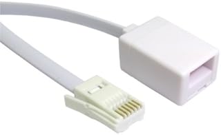 rhinocables BT Telephone Extension Cable, Male Plug to Female Socket Box Lead Wired for UK Landline Phone Cord Extension, Home and Office, Fax, Modem, White (10m)