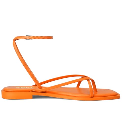 Image of Womens Flats Sandals Square Toe Strappy Ankle Strap Flats