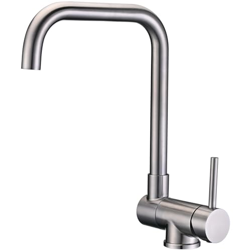 Grifo Cocina Abatible BuntHaus de Fregadero Plegable Giratorio 360° Bajo Ventana de Acero Inoxidable