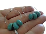  CREOLEN CON TURQUESA hermosos aretes de piedra de acero inoxidable, hipoalergénicos