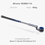 YEZRO Y14 Club de golf pièce jointe pour Meta Quest 3/Quest 3S, 20.5" Pondéré VR Accessoires de poignée pour Golf Club + — Construction en aluminium monopiéce, véritable poignée, sans vis — pour le contrôleur de droite