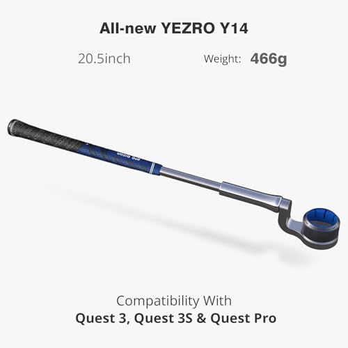 Image of YEZRO Y14 Weighted Golf Club Attachment for Meta Quest 3 /Quest 3S, 20.5 inch VR Golf Club Handle Accessories for Golf + - Aluminum One-Piece Build, Real Grip, No Screws - for Right Controller